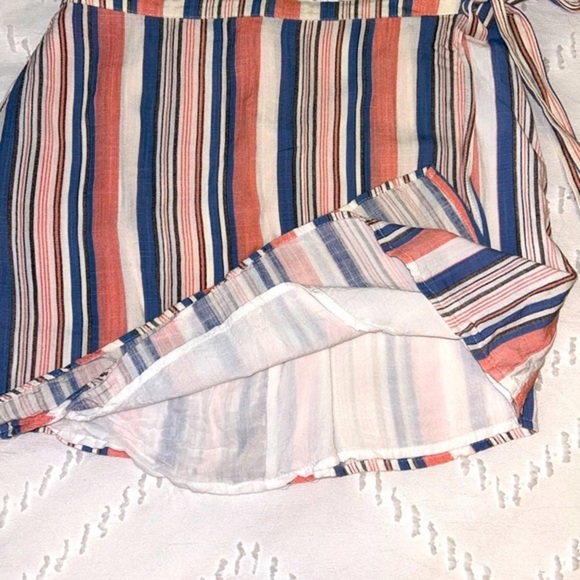 Sadie & Sage blue/coral stripes, fully lined faux wrap skort, EUC - sz SMALL‎ - Picture 4 of 9